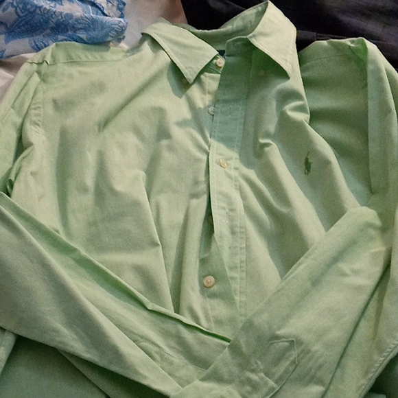 Ralph Lauren - Men's Light Green Classic Fit Long Sleeve Button Up -16 neck34/35 - Picture 2 of 5